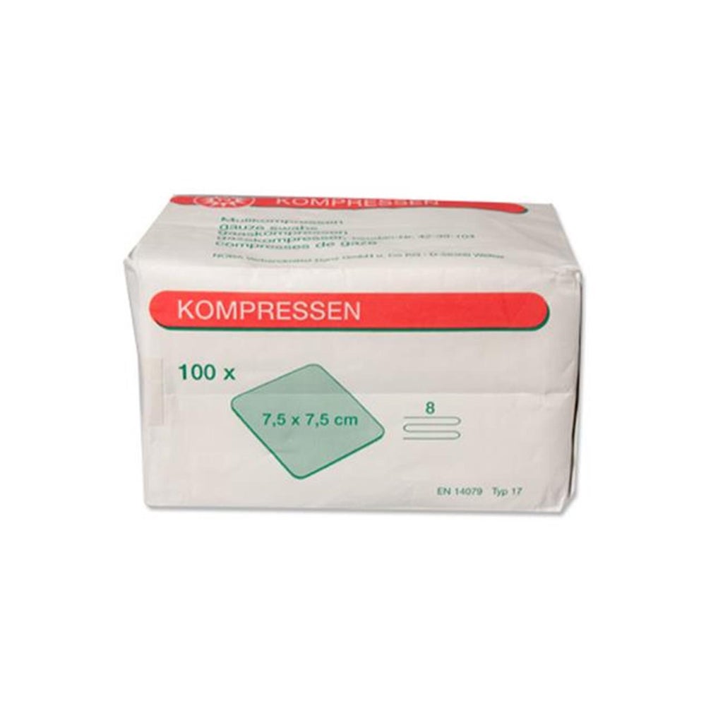 Noba Mullkompressen, 8-lagig, 7,5 x 7,5 cm, 100 Stück 100 St
