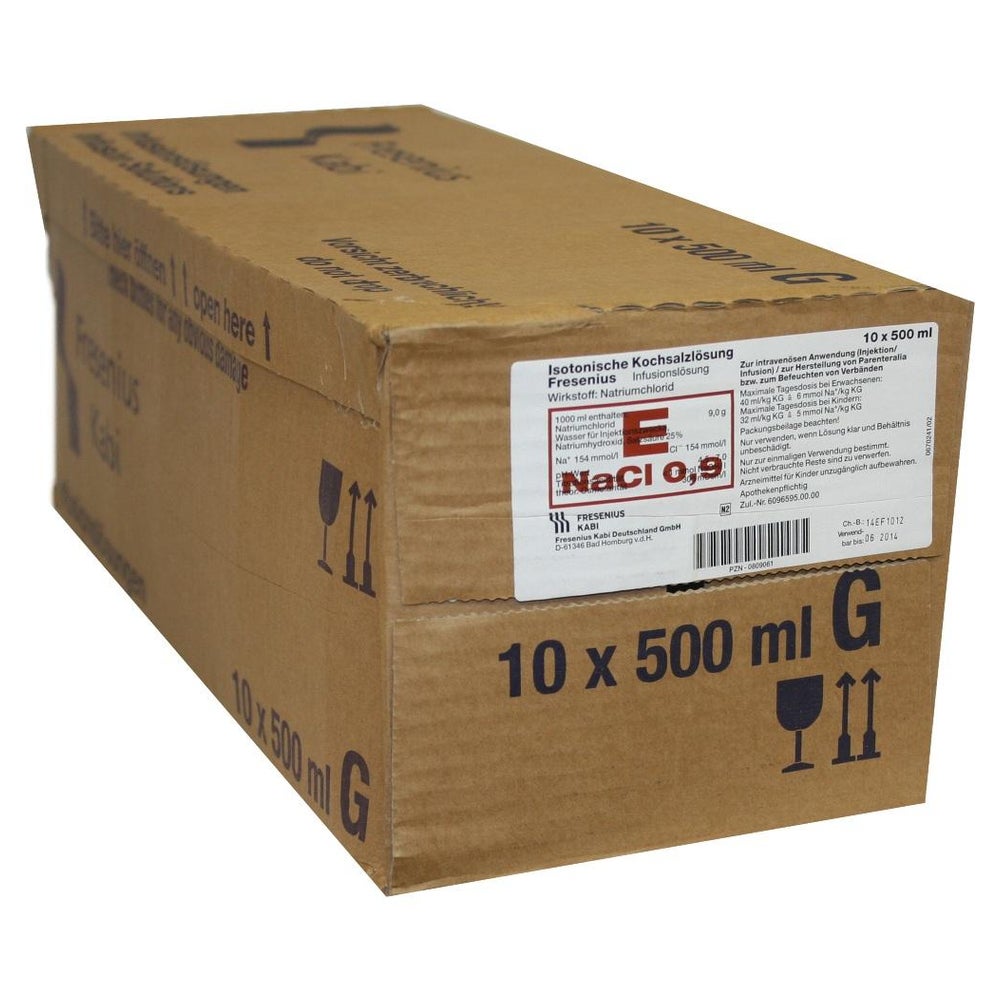 Kochsalzlösung 0,9% Glasflasche Fresenius 10X500 ml