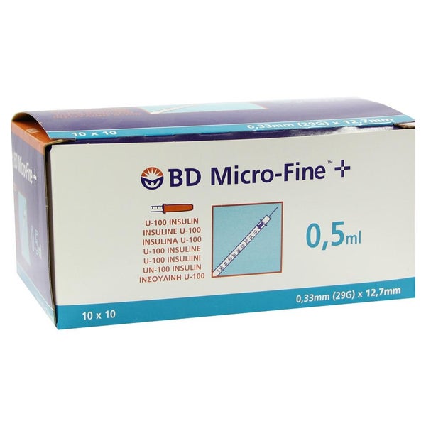 BD Micro-fine+ Insulinspritze 0,5 ml 100X0,5 ml