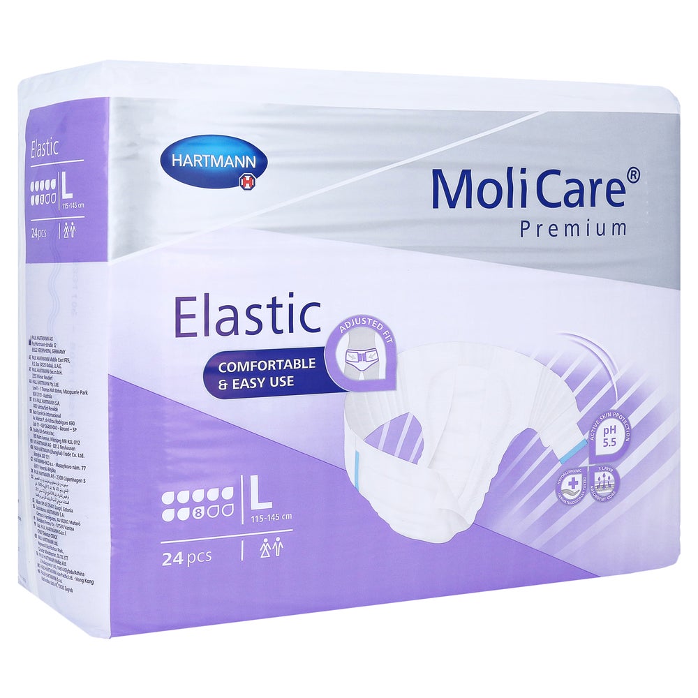 MoliCare Premium Elastic, 8 Tropfen, Gr. L, Hüftumfang 115 - 145 cm 24 St