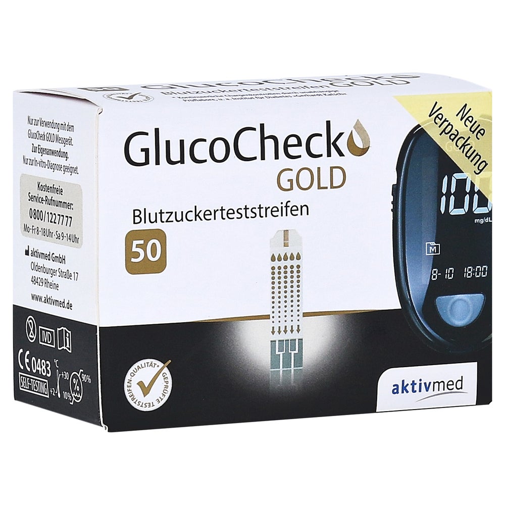 Glucocheck GOLD Blutzuckerteststreifen 50 St