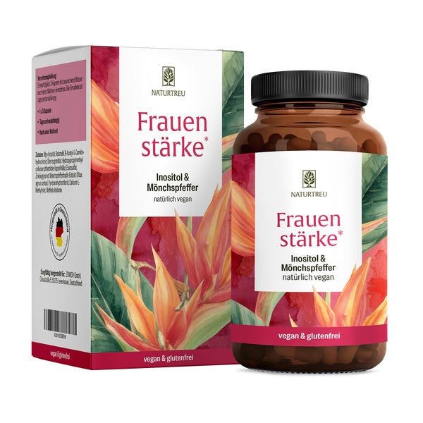 PMS Komplex mit Mönchspfeffer & Inositol - FRAUENSTÄRKE - 90 vegane Zyklus Kapseln - NATURTREU® 90 St