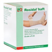 Produktabbildung: Lohmann & Rauscher Rosidal haft Kurzzugbinde, 5 m, unsteril, textilelastisch - 1 Stück, einzeln in Faltschachtel, Maße: 8 cm x 5 m 1 St