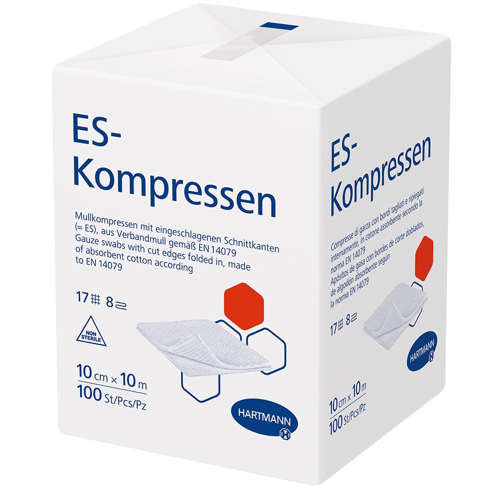 Hartmann ES-Kompressen unsteril 8- lagig 100 Stück - 10 x 10 cm / Einzelpackung 100 St