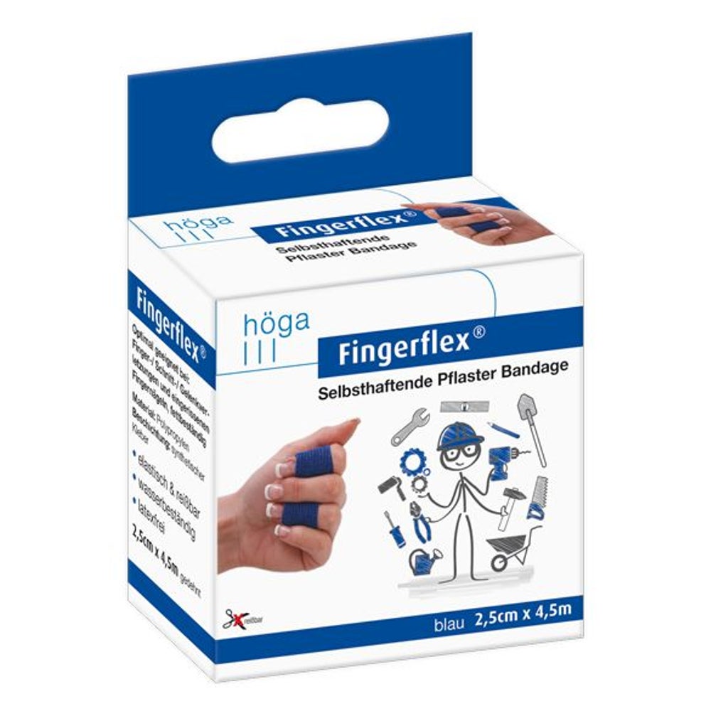 Fingerflex 2,5 Cmx4,5 m blau latexfrei 1 St