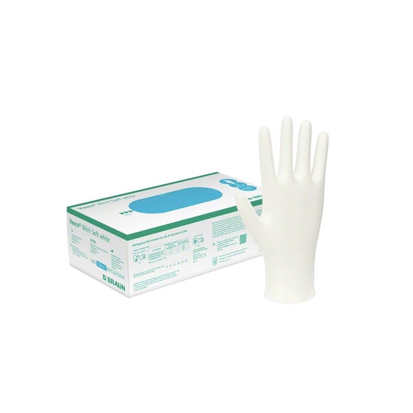 B.Braun Vasco Nitril Soft white U.-Handschuhe, PF, Gr. M, unsteril (200 Stck.) 200 St