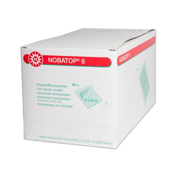 NOBA Nobatop 8 sterile Vliesstoffkompressen 4 - fach 50 x 2 Stück - 10 x 20 cm 50X2 St