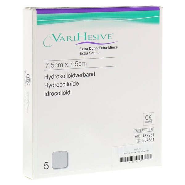 Varihesive Extra dünn 7,5x7,5 cm HKV hyd 5 St