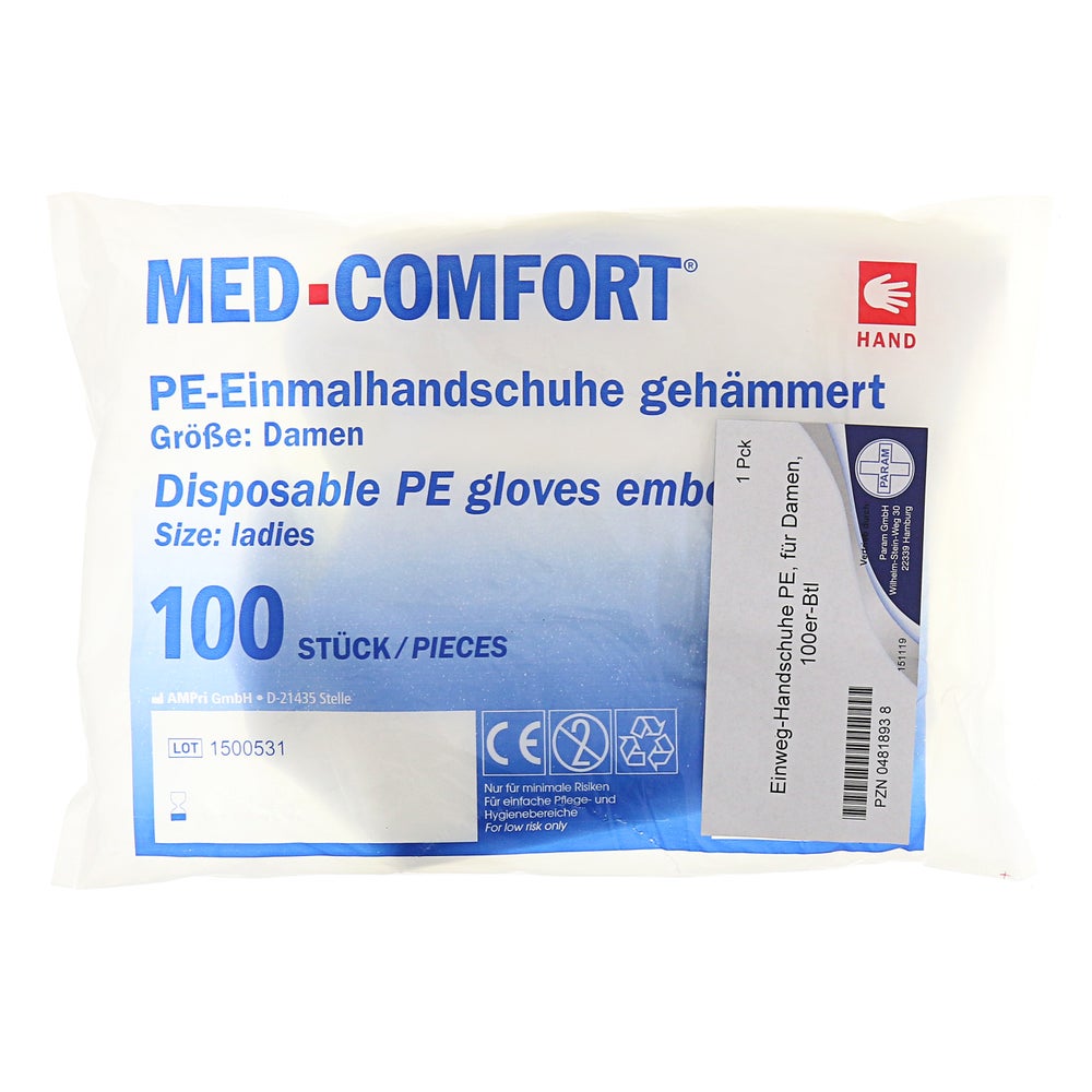 Handschuhe Einmal F.damen Btl. 100 St