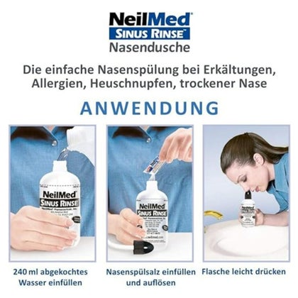 Nasendusche Komplett-Set, Mit 20 Beuteln Nasenspülsalz, 1 Stück