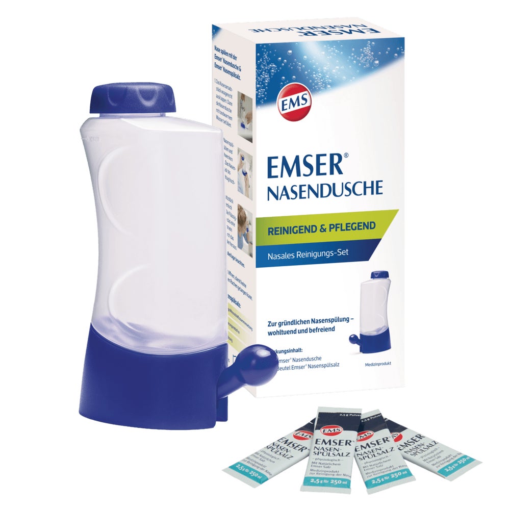 EMSER® Nasendusche mit 4 Beuteln Nasenspülsalz