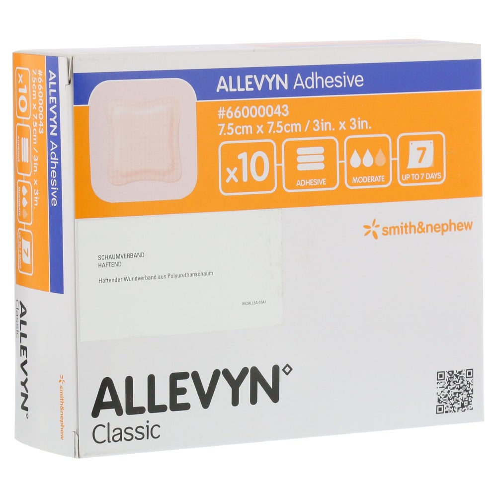 Allevyn Adhesive 7,5x7,5 cm haftende Wun 10 St