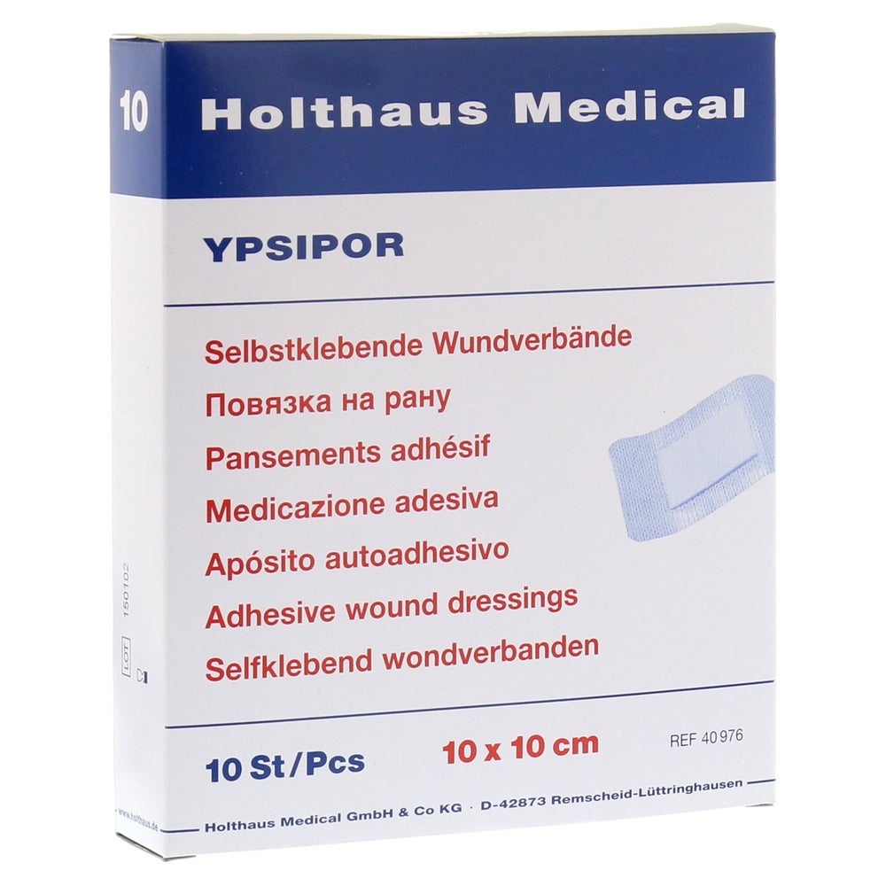 Holthaus Medical YPSIPOR Wundverband steril - 10 x 10 cm (10 Stck.) 10 St