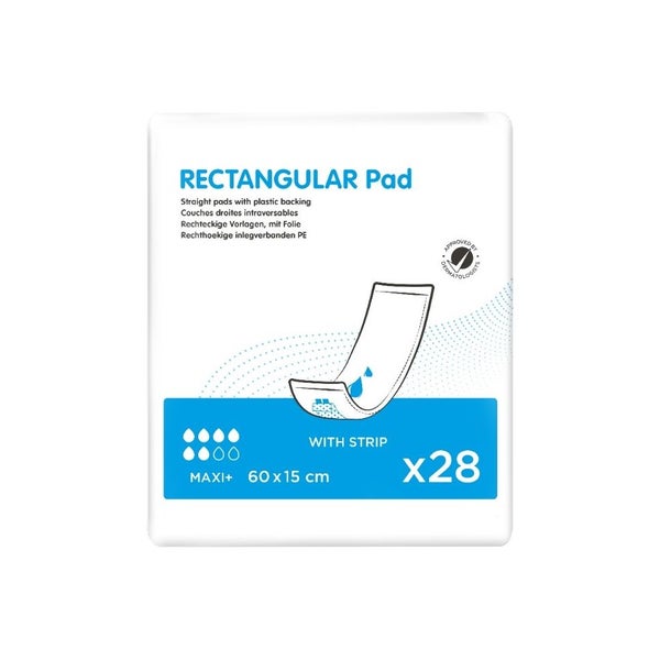 Rectangular Pad Maxi+ 15x60 Cm With Strip 4X28 St
