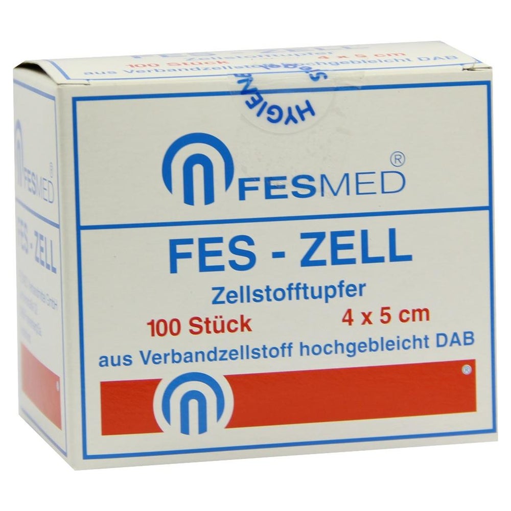 Zellstofftupfer FES ZELL 4x5 cm hochgebl 100 St