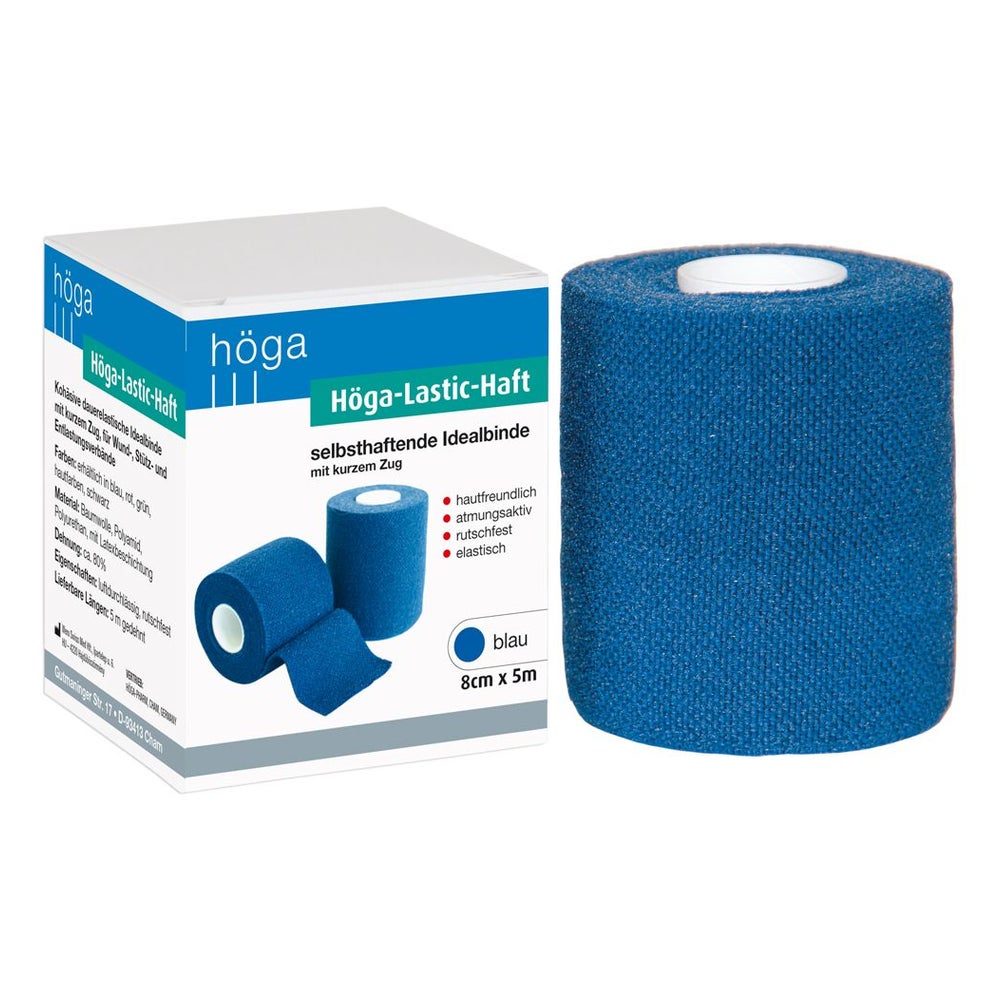 Höga-lastic-haft Binde 8 cmx5 m blau 1 St