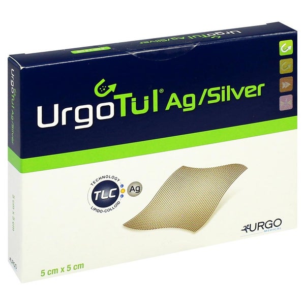 Urgotül Silver 5x5 cm Wundgaze 10 St