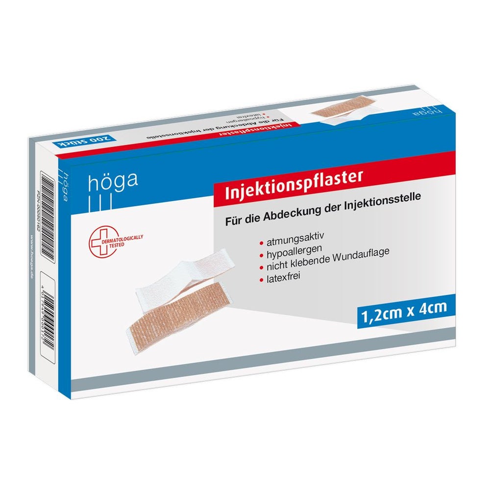 Injektionspflaster Hypoallergen 1,2x4 cm 200 St