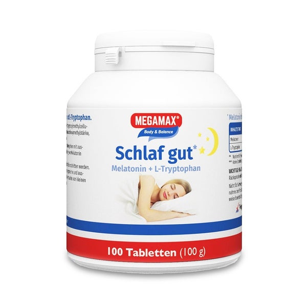 MEGAMAX® Schlafgut Melatonin und L-Tryptophan 100 St