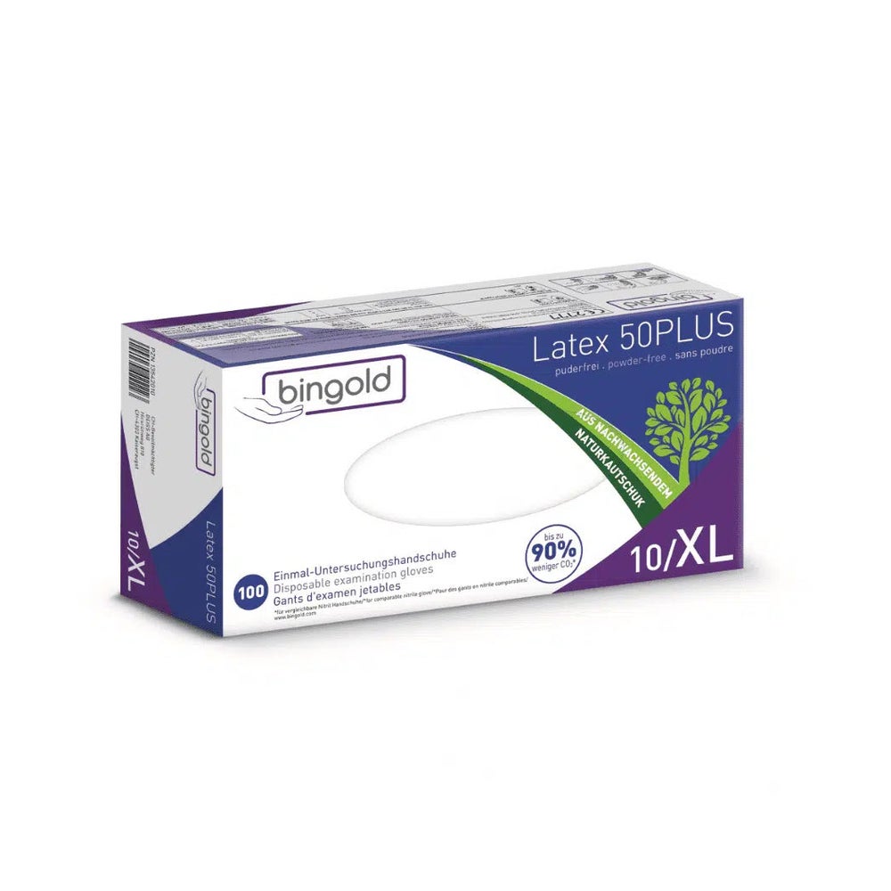 Bingold Latex PLUS Handschuhe puderfrei 100 St 100 St