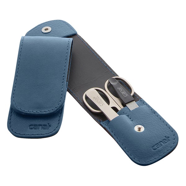 Stecketui mit Druckknopf blau, 3-teilig 1 St