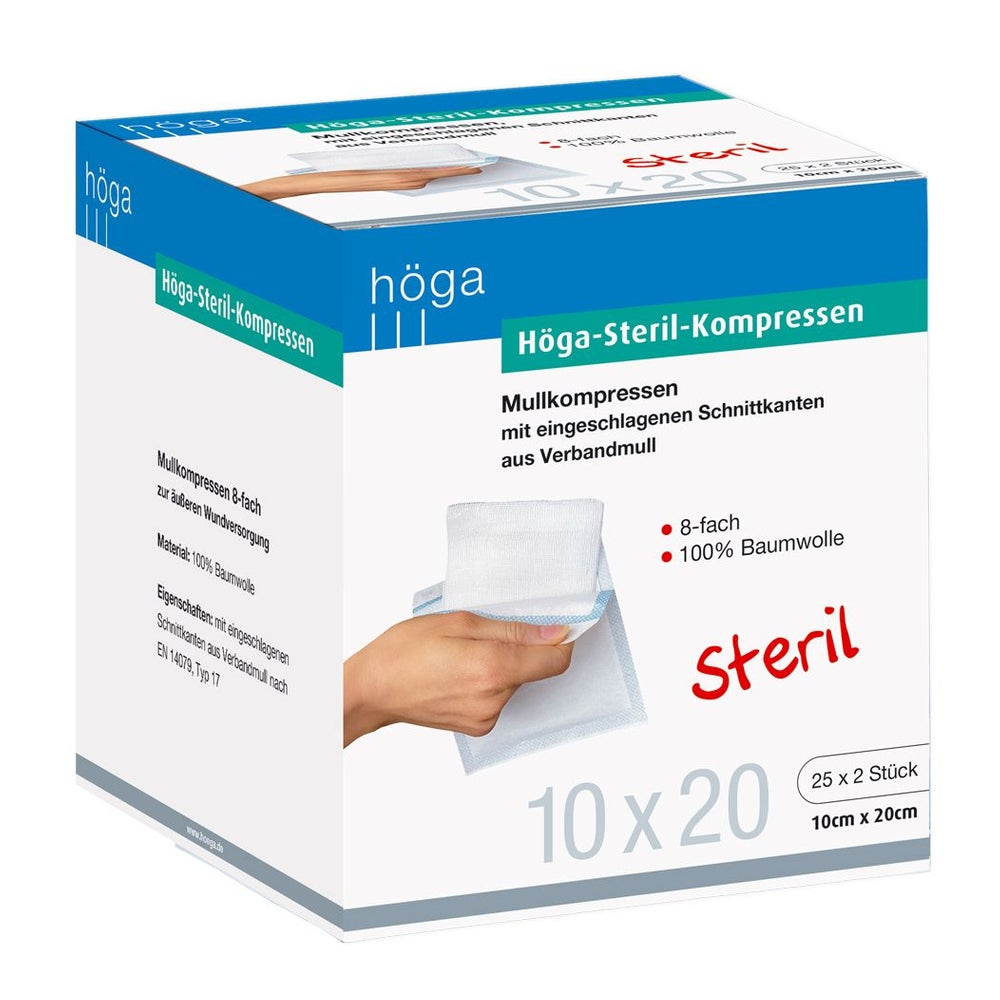 Höga-kompressen 10x20 cm steril 8fach 25X2 St