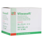 Lohmann Rauscher Vliwasoft Vliesstoffkompresse 6 - fach steril 50 x 2 Stück - 10x10 cm 50X2 St