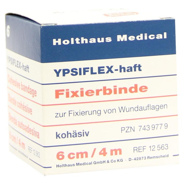 Holthaus Medical YPSIFLEX haft Fixierbinde, kohäsiv 4 m - 1 Packung = 1 Stück einzeln in Schachtel, Maße: 6 cm x 4 m 1 St