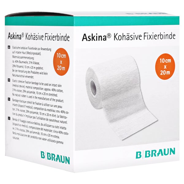 B. Braun Askina kohäsive Fixierbinde latexfrei weiß - 10 cm x 20 m 1 St