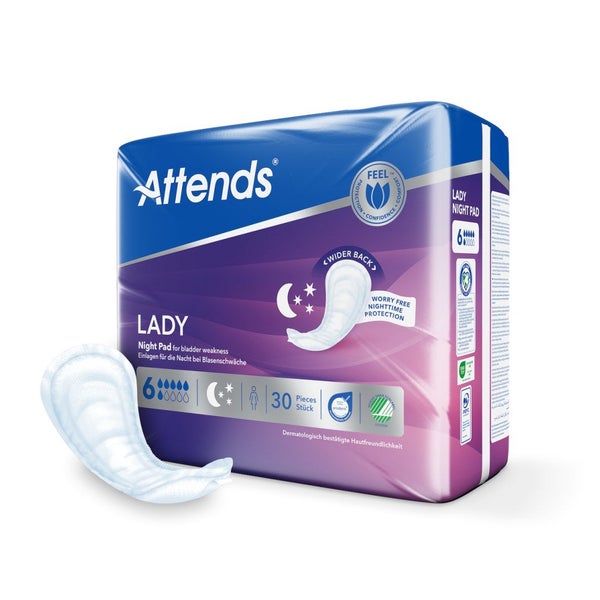 Attends Lady Night Pad 6 4X30 St
