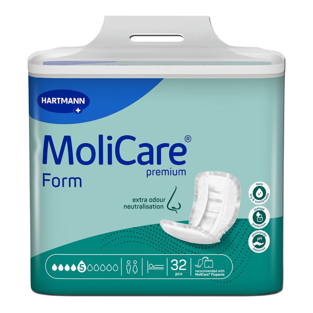 MoliCare Premium Form Inkontinenzvorlagen, 5 Tropfen, 62 x 29,5 cm 32 St