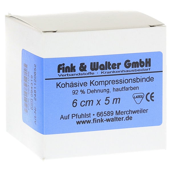 Kompressions Binde 6cmx5m kohäsiv m.kurz 1 St