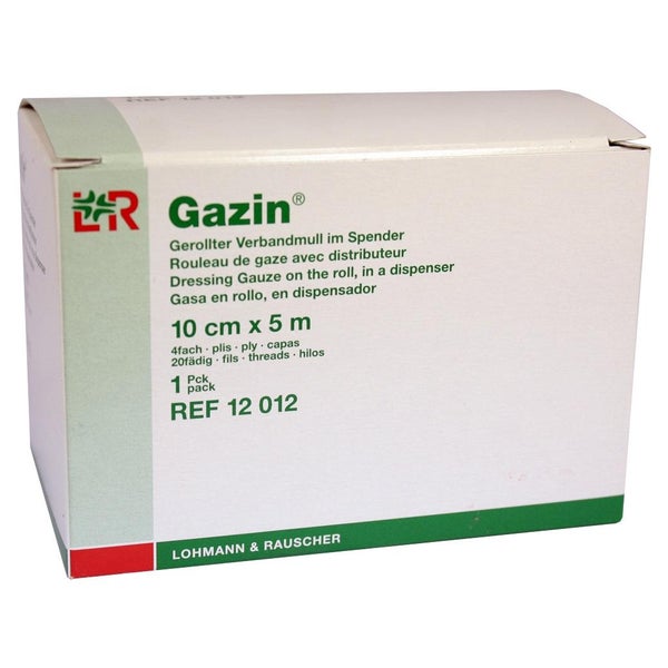 Lohmann Rauscher Gazin Verbandmull gerollt 4-fach im Spender - 10 cm x 5 m 1 St