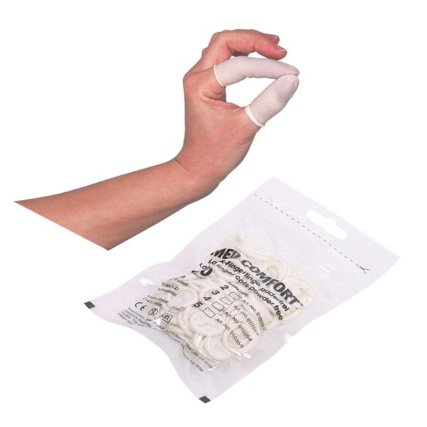 AMPri Med Comfort Fingerlinge Latex 100 Stück - 1 Packung = 100 Stück, Größe 4 (L) 100 St