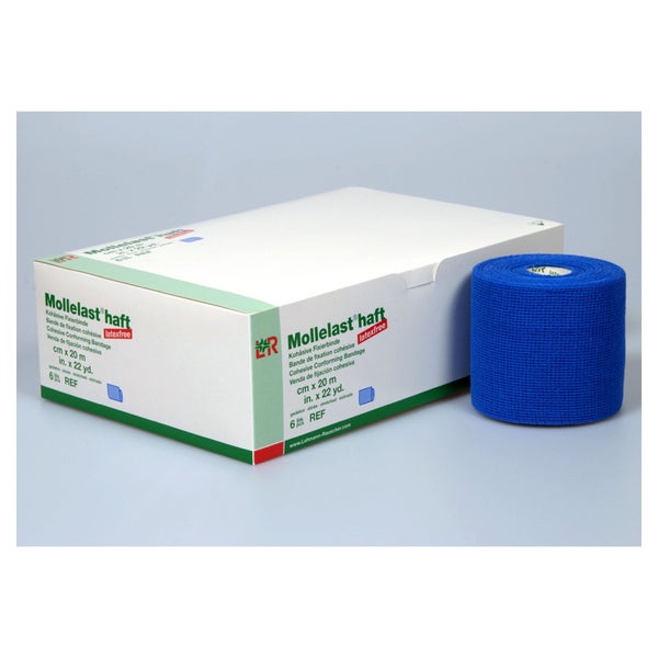 Lohmann Rauscher Mollelast haft Kohäsive Fixierbinde Latexfrei 6 Stück - 8 cm x 20m 6 St