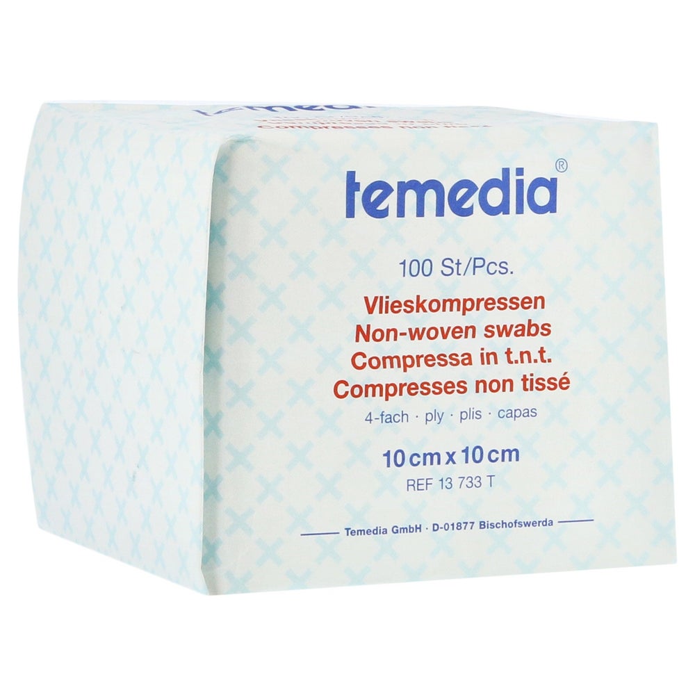 Holthaus Medical Temedia Zellstoff-Vlieskompresse, atmungsaktiv, unsteril - 1 Packung = 100 Stück, Maße; 10 x 10 cm 100 St