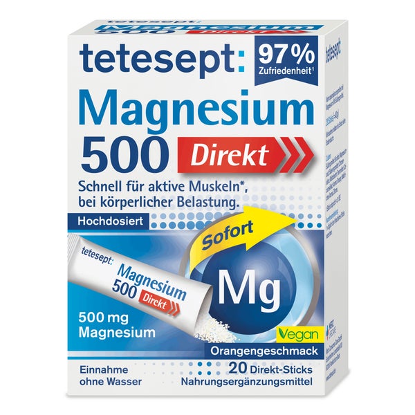 Tetesept Magnesium 500 Direkt Sticks 20 St