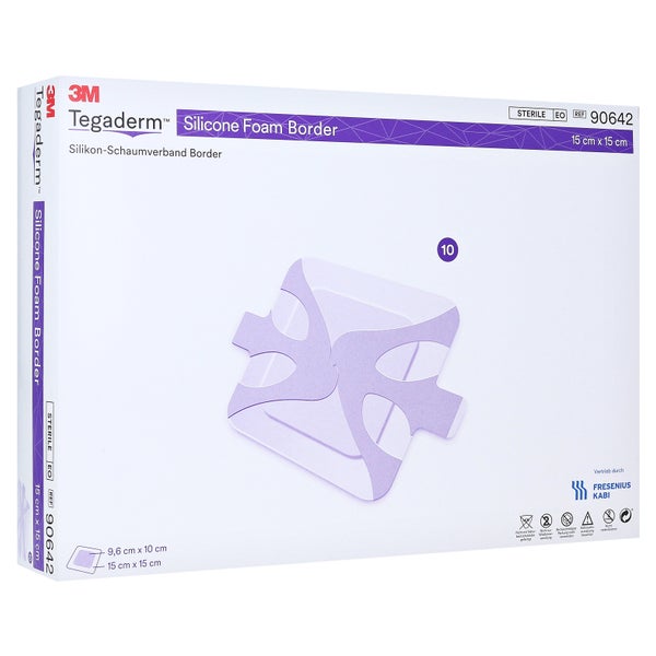 Tegaderm Silicone Foam Border FK 15x15cm 10 St