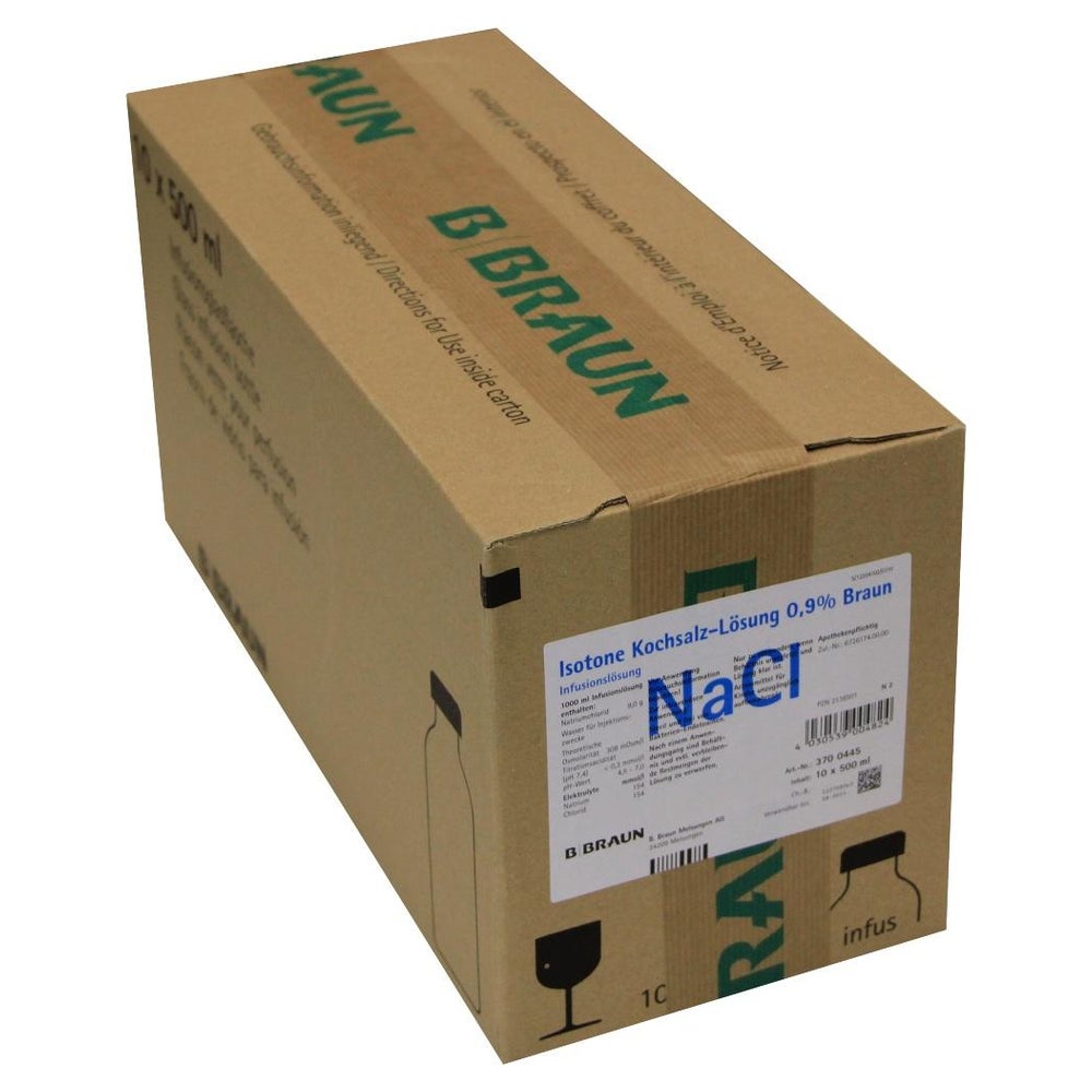 Kochsalzlösung 0,9% Glasflasche 10X500 ml
