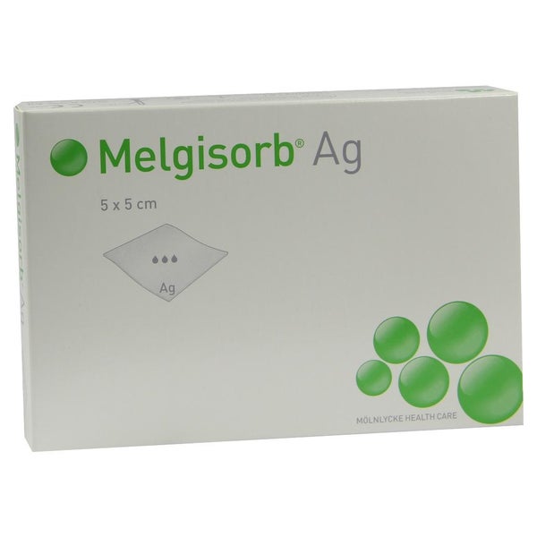 Melgisorb Ag Verband 5x5 cm 10 St