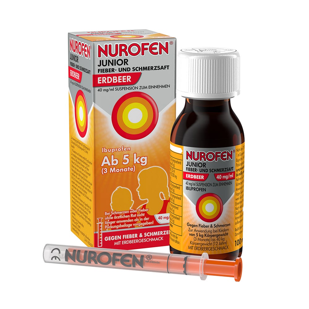 Nurofen Junior Fieber- & Schmerzsaft Erdbeer