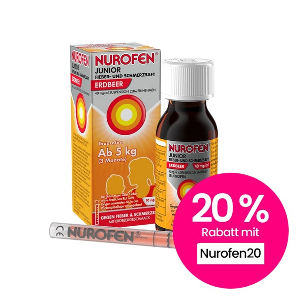 NUROFEN Junior Fieber- und Schmerzsaft Erdbeer 40mg/ml Ibuprofen 100 ml