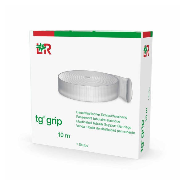 Lohmann & Rauscher tg grip Stütz-Schlauchverband, 10 m, querelastisch und hautfreundlich - 1 Stück, M (37,5 cm) für Rumpf (extra groß) 1 St