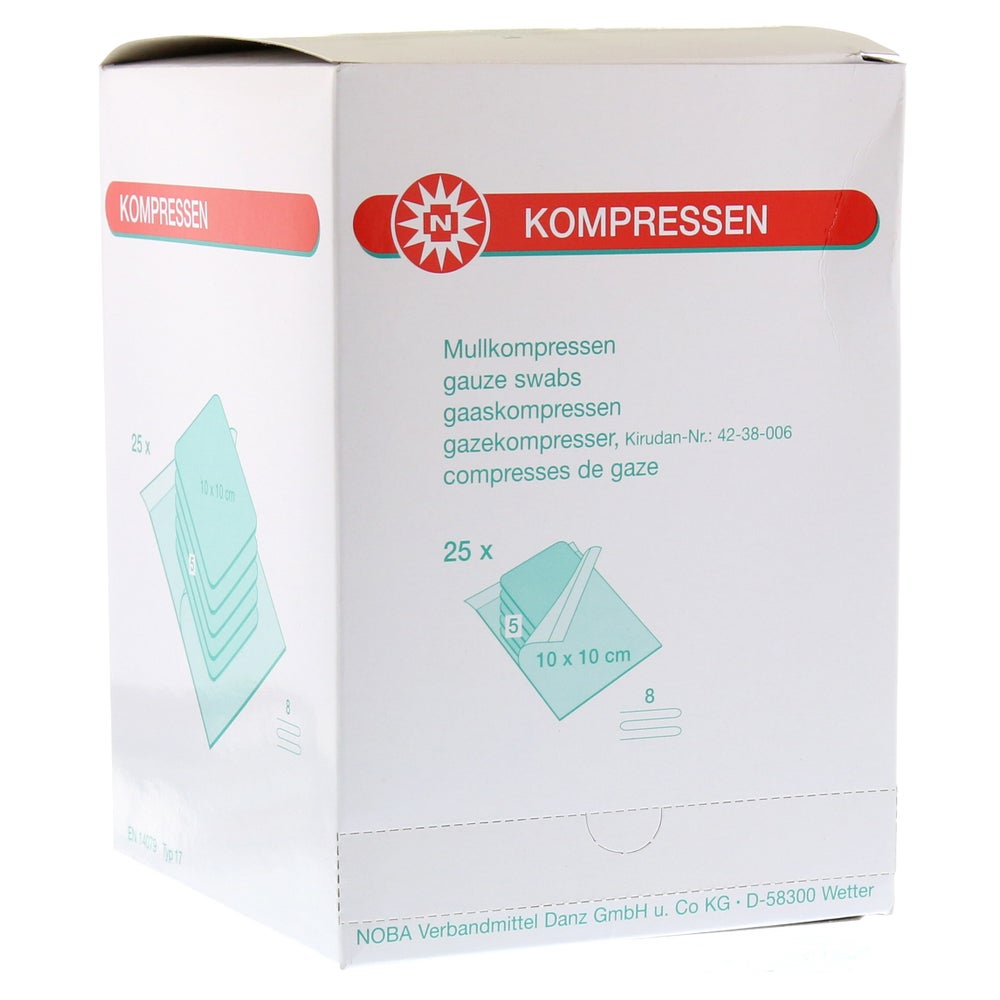 Noba Mullkompressen steril, 8-fach, à 5, 10 x 10 cm 25X5 St