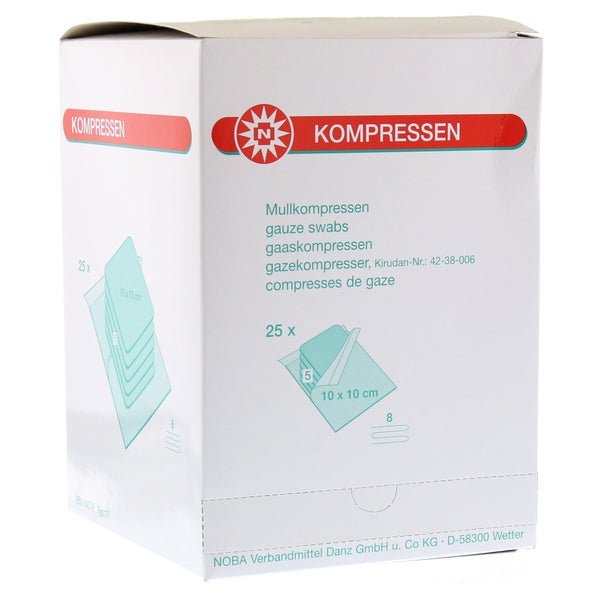Noba Mullkompressen steril, 8-fach, à 5, 10 x 10 cm 25X5 St