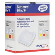 Cutimed Siltec B Schaumverb.7,5x7,5 cm m 12 St