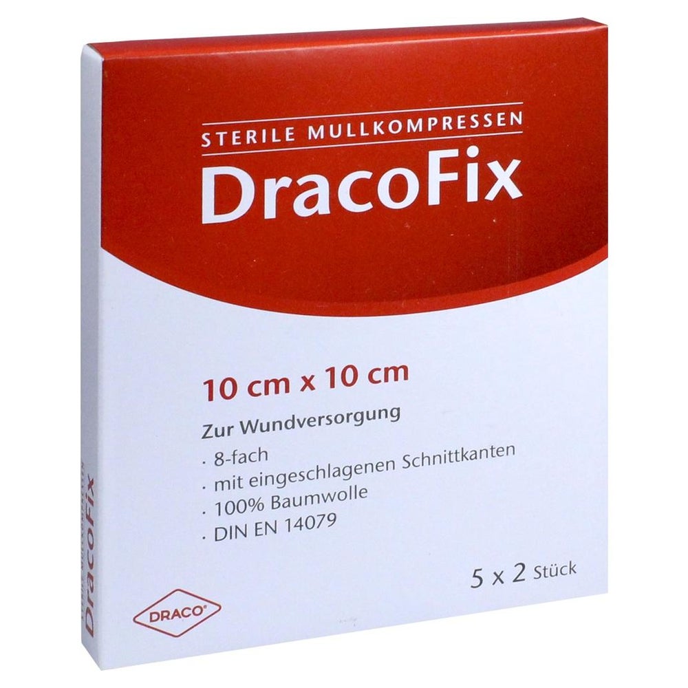 Dracofix PEEL Kompressen steril 10x10cm 8fach 5X2 St