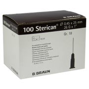 B. Braun Sterican Standardkanülen 100 Stück (Gr. 18, G 26 x 1" / Ø 0,45 x 25 mm, braun) 100 St
