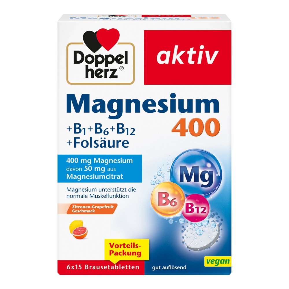 Doppelherz Magnesium 400+b1+b6+b12+folsä 6X15 St
