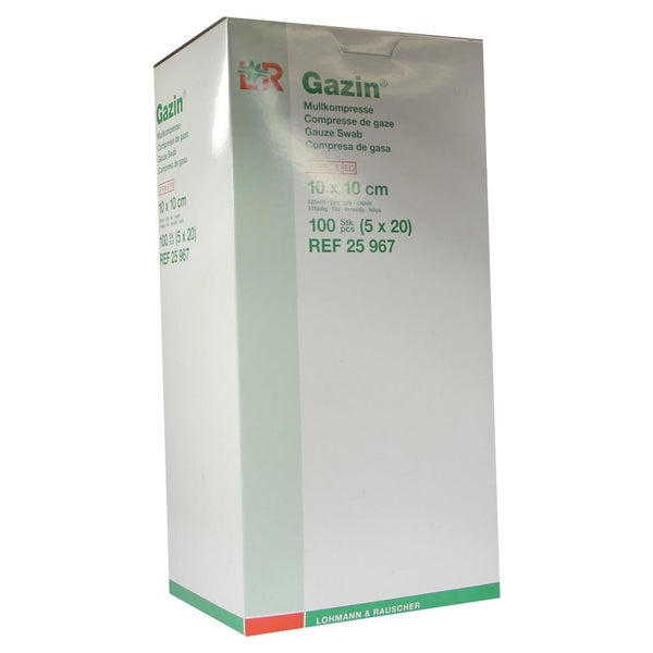 Lohmann Rauscher Gazin Mullkompresse steril 12- fach, 17-fädig, 5x20 Stück - 10x10cm 5X20 St